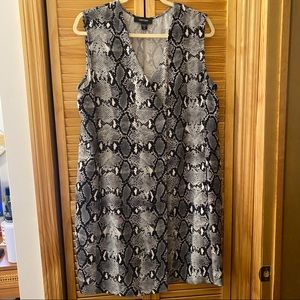 Karen Kane Pleat Dress Sleeveless Snakeskin Mini Dress